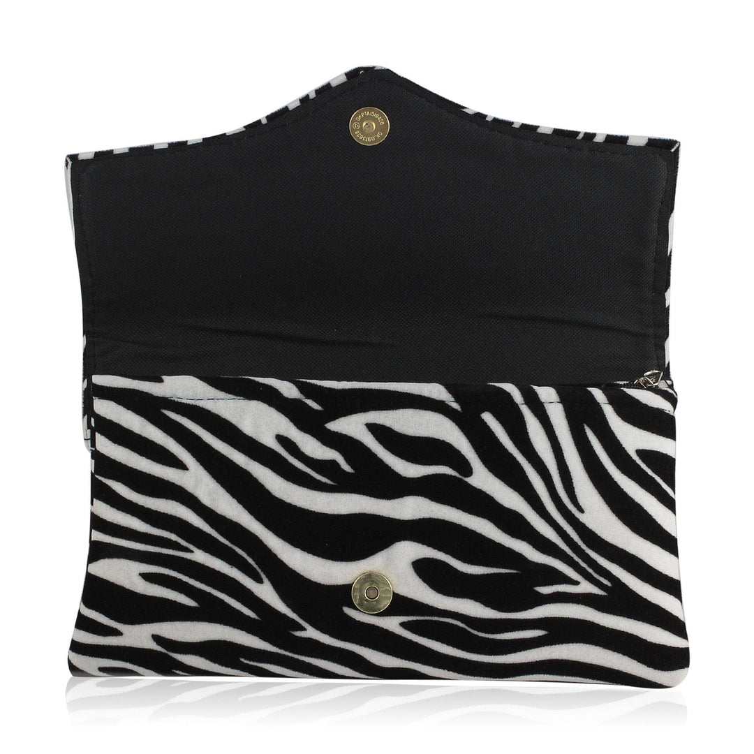 Kenyan Hand Made Zebra Envelope Clutch