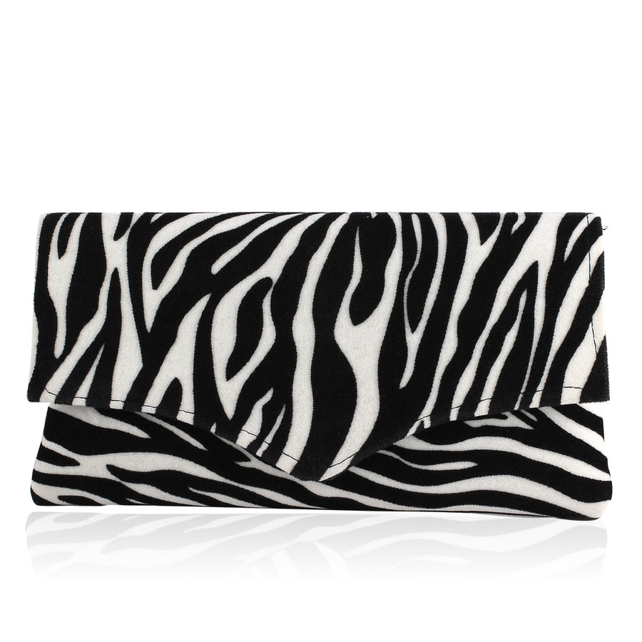 Kenyan Hand Made Zebra Envelope Clutch