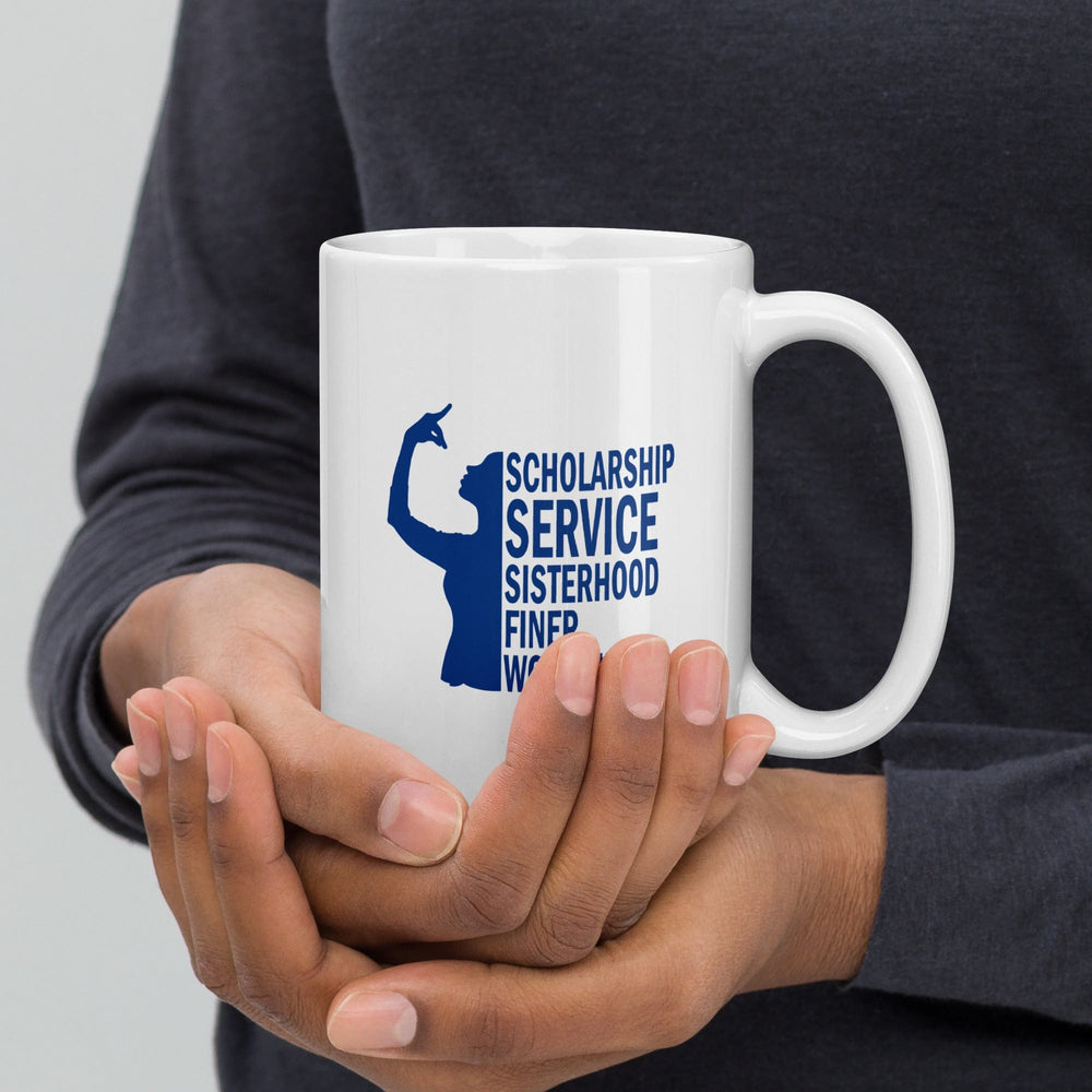 Zeta Phi Beta Principles Ceramic Glossy Coffee Mug by Divine Nine Depot (15 Ounce)