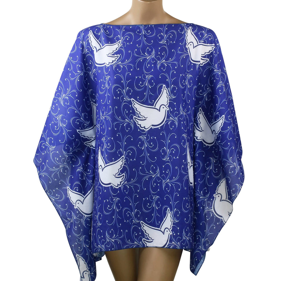 Zeta Phi Beta Lightweight Blue and White Dove Chiffon Tunic