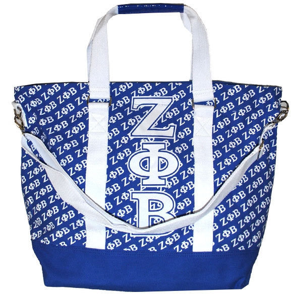 Zeta Phi Beta Blue Canvas Hand Bag by Big Boy Headgear (Front)
