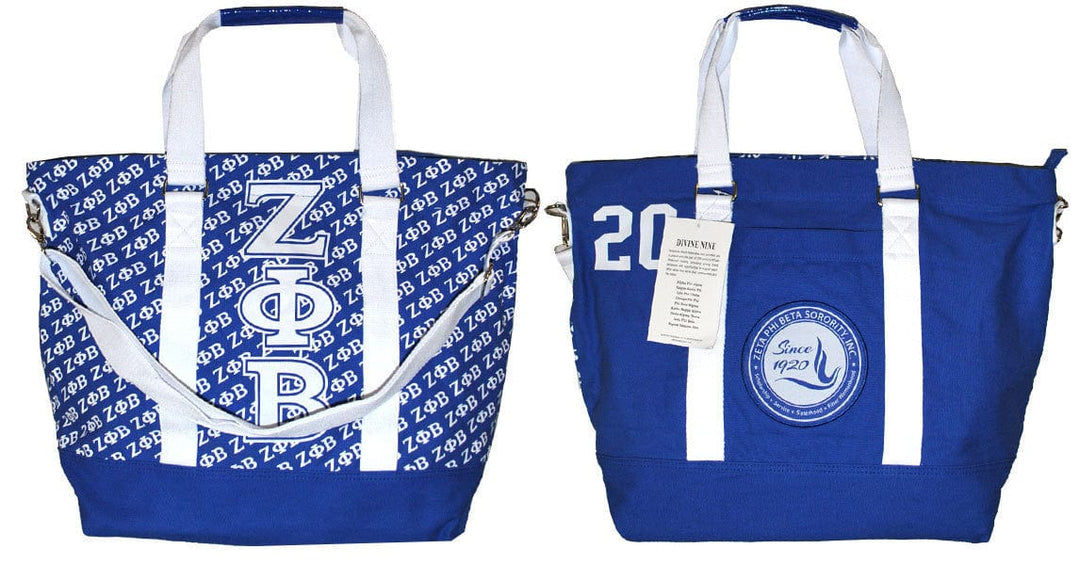 Zeta Phi Beta Blue Canvas Hand Bag by Big Boy Headgear