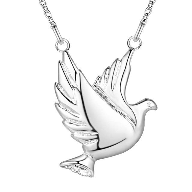 Zeta Phi Beta Silver Toned Dove Pendant Necklace by Divine Nine Depot (18 inches)