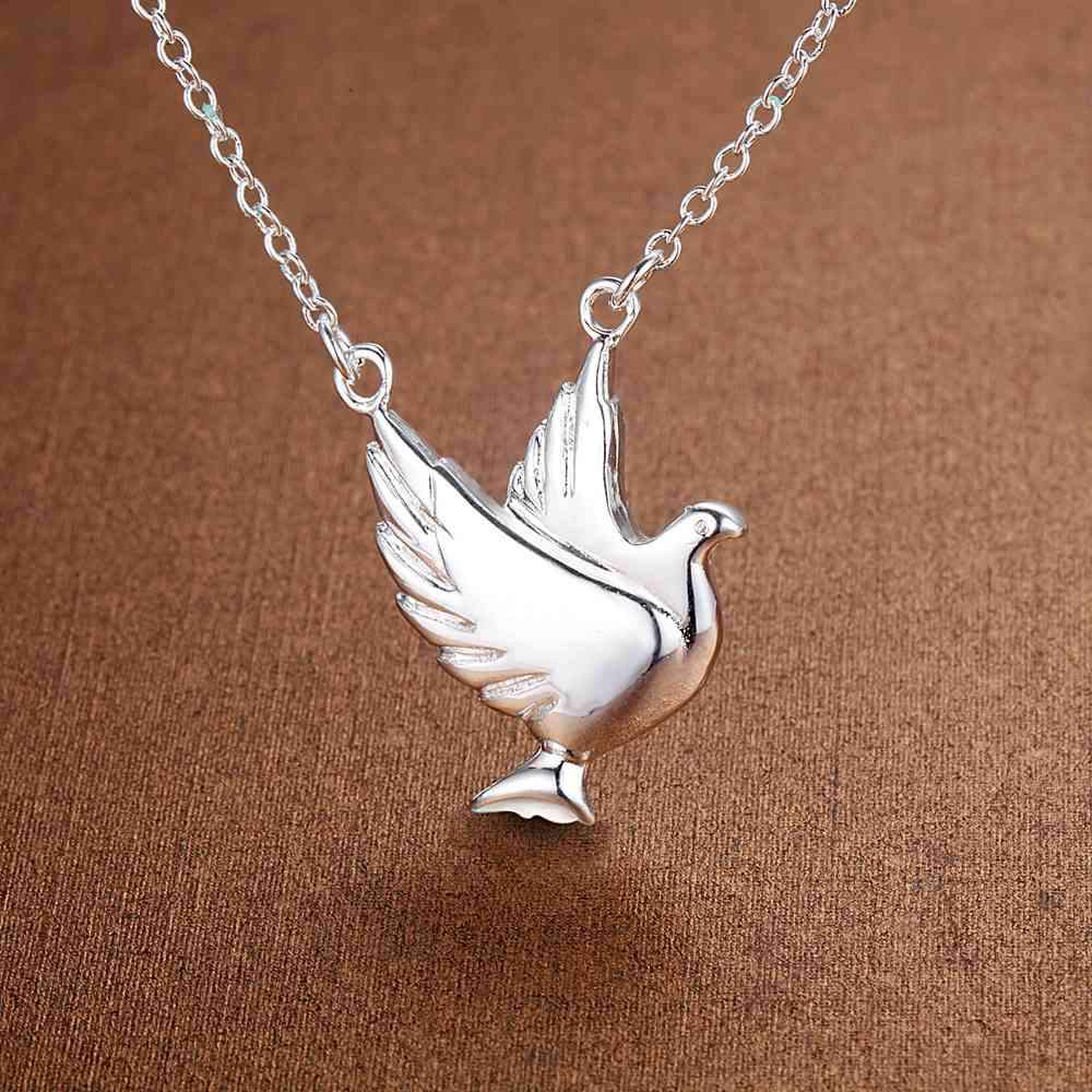 Zeta Phi Beta Silver Toned Dove Pendant Necklace by Divine Nine Depot (18 inches)