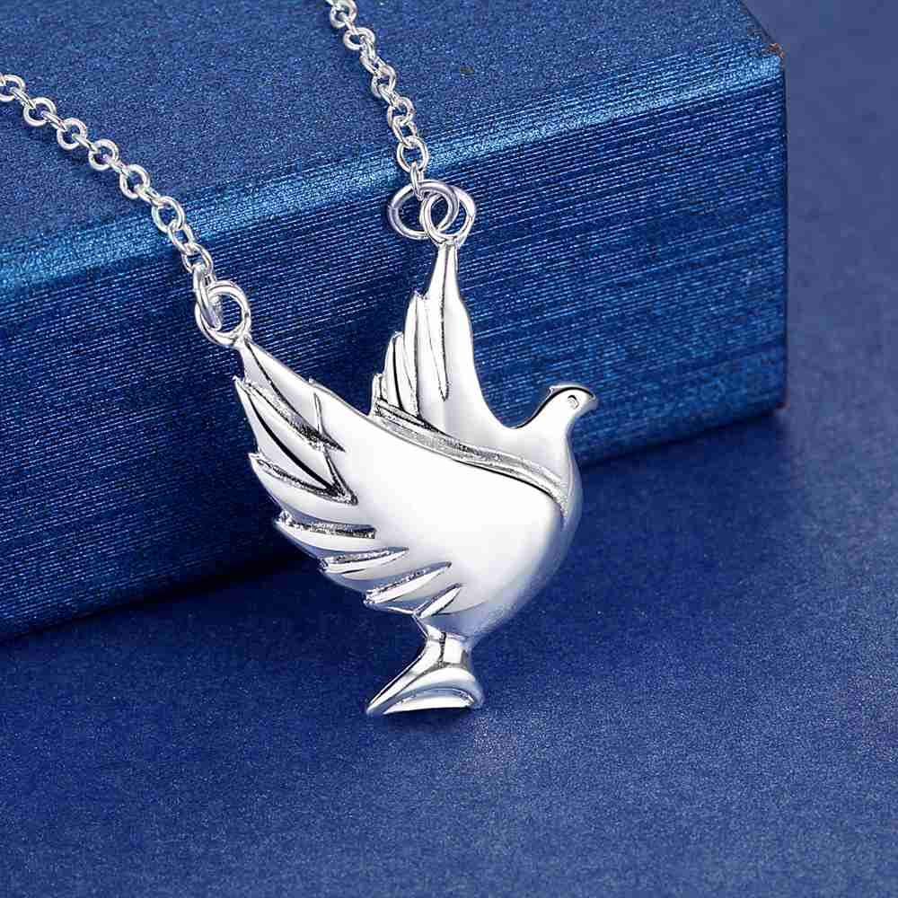 Zeta Phi Beta Silver Toned Dove Pendant Necklace by Divine Nine Depot (18 inches)