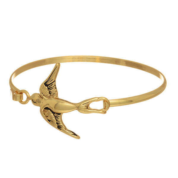 Zeta Phi Beta Gold Toned Dove Bangle Bracelet by Judson and Company