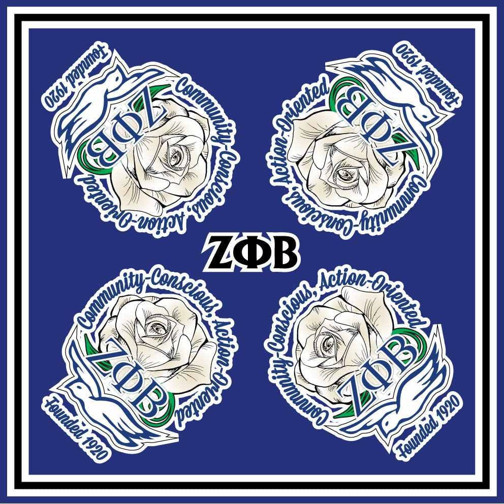 Zeta Phi Beta Oversized Faux Silk Scarf Design