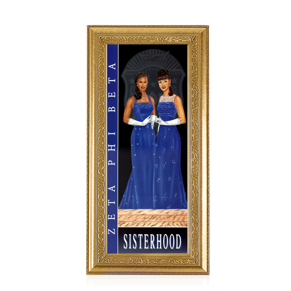 Zeta Phi Beta: Sisterhood by Johnny Myers (Gold Frame)