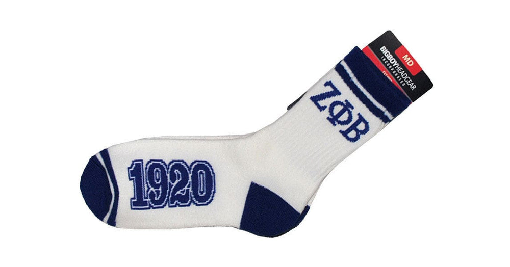 Zeta Phi Beta Socks (White) by Big Boy Headgear