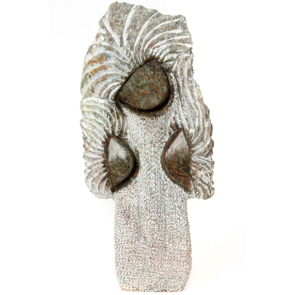 1 of 6: Authentic African Windblown Mother and Children Shona Sculpture by Freshman