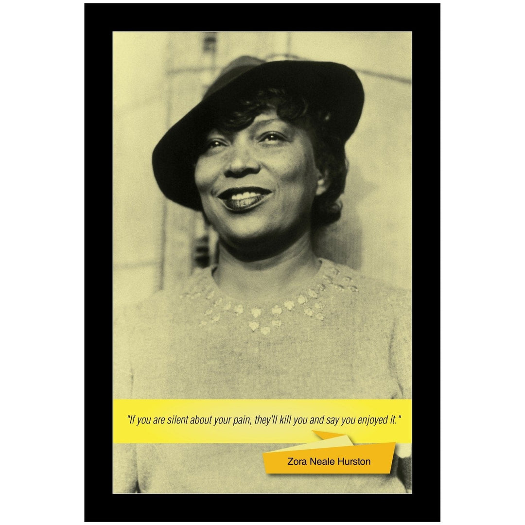 Zora Neale Hurston: Pain Poster (Black Frame) by Sankofa Designs