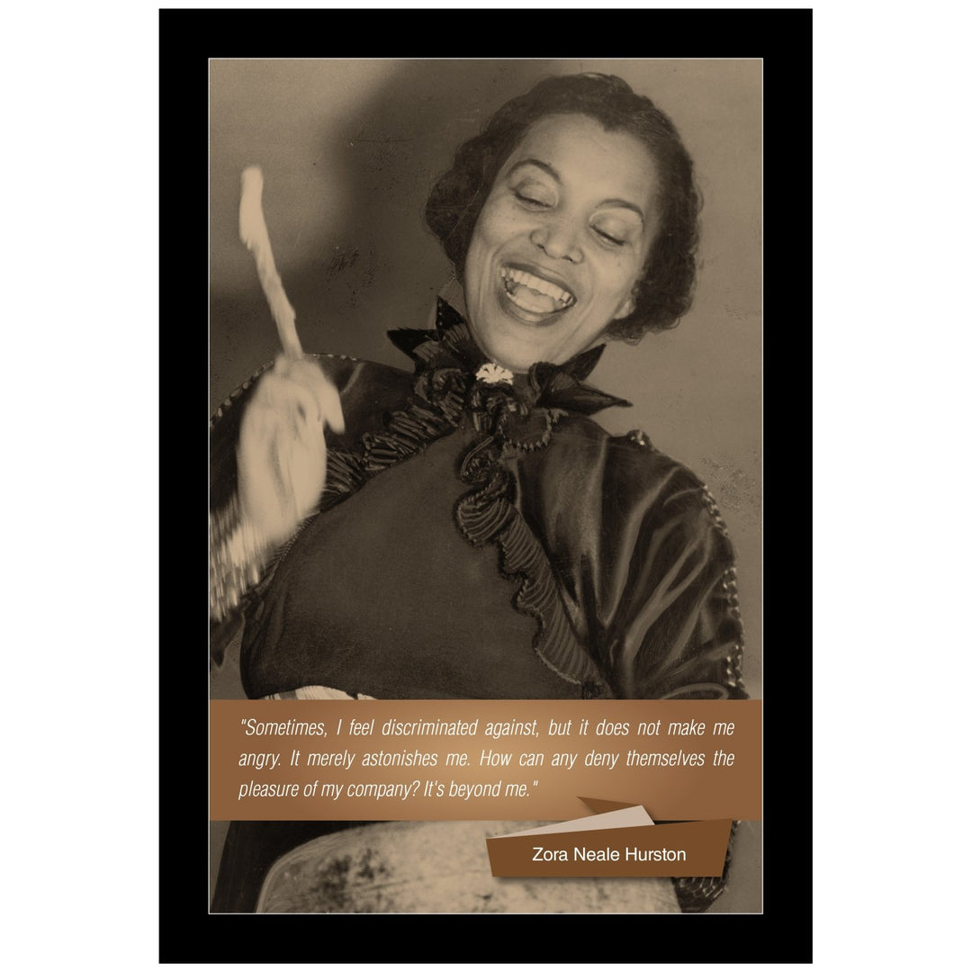 Zora Neale Hurston: Pleasure of My Company Poster (Black Frame) by Sankofa Designs